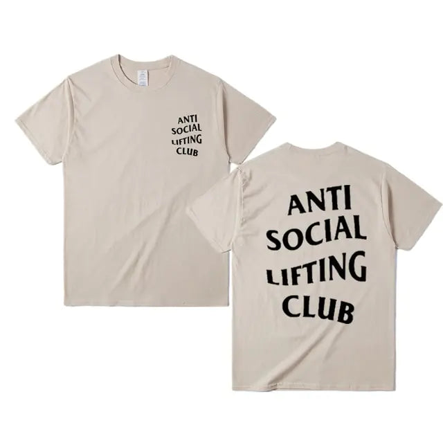 Anti-Social Lifting Club T Shirt Exercise Fitness Letters