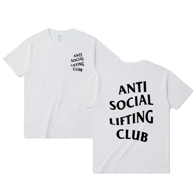 Anti-Social Lifting Club T Shirt Exercise Fitness Letters