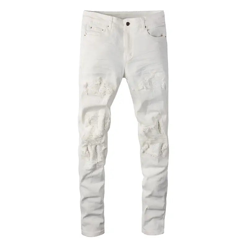 White Jeans Patch Stretch