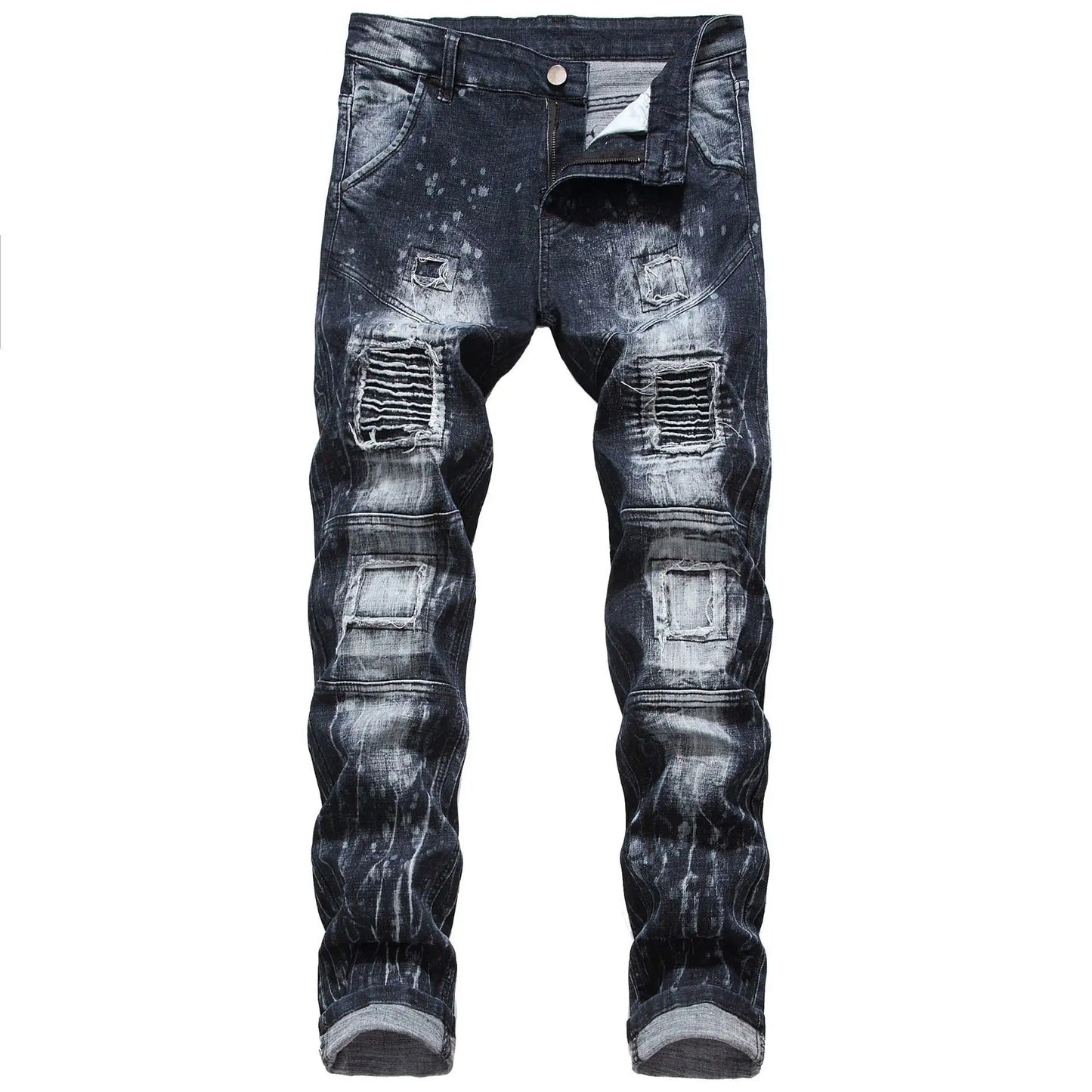 Men's Dark Stretch Straight Fit Denim Jeans