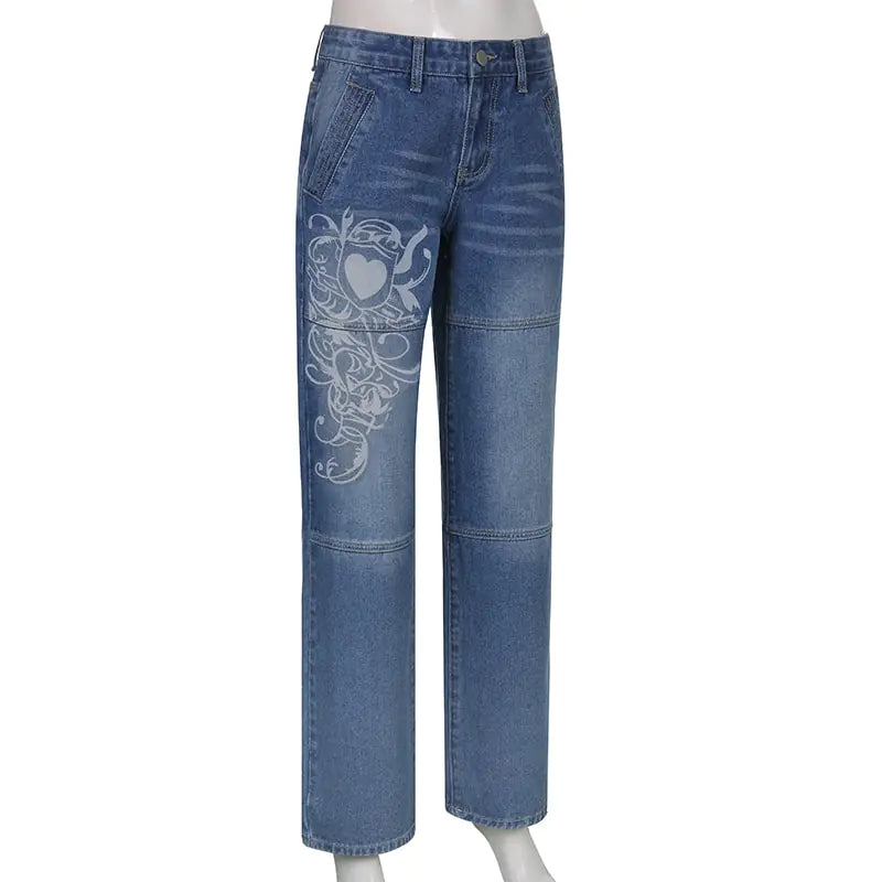 Jeans Pocket Streetwear Retro Trousers