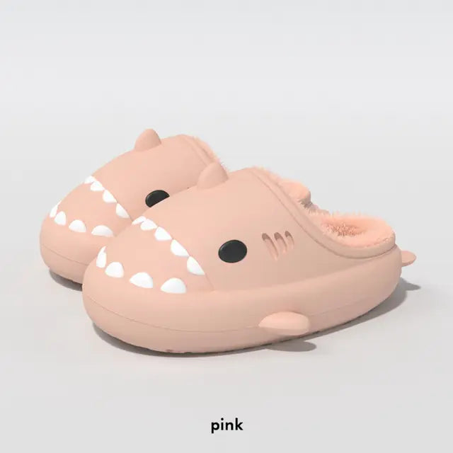 Comwarm Plush Shark Slippers For Women Men