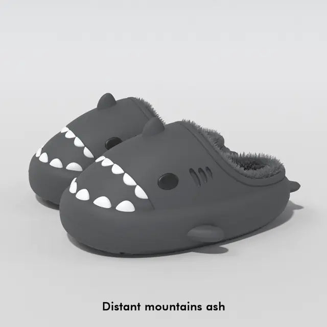 Comwarm Plush Shark Slippers For Women Men