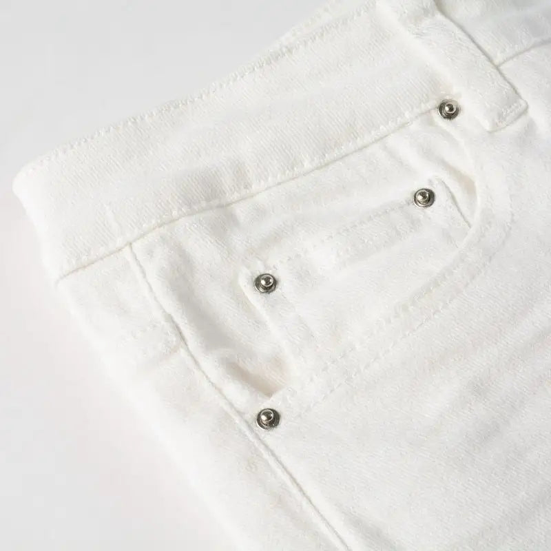 White Jeans Patch Stretch