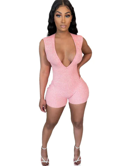 Summer Ribbed Knitted Playsuit