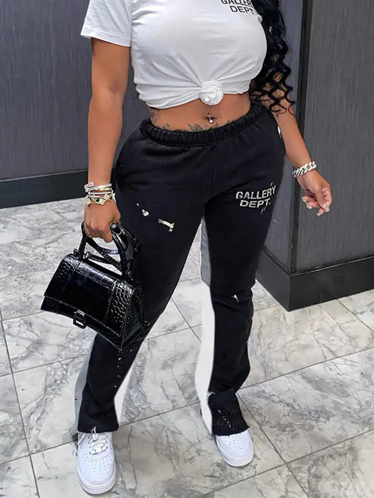 Graffiti High Waist Street Sweatpants