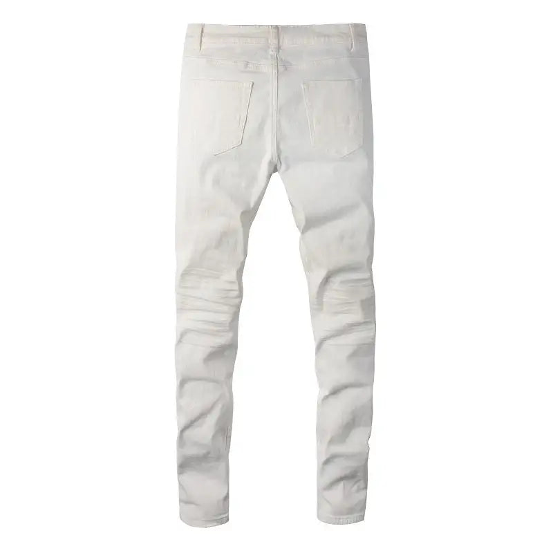 White Jeans Patch Stretch