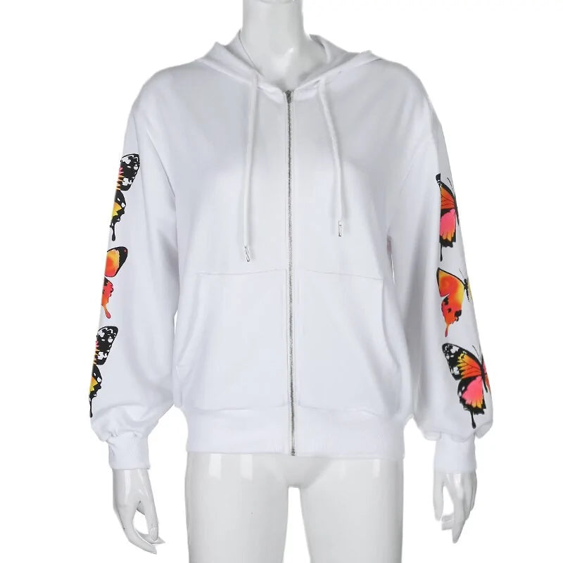 Stylish Butterfly Print Streetwear Tracksuit Set