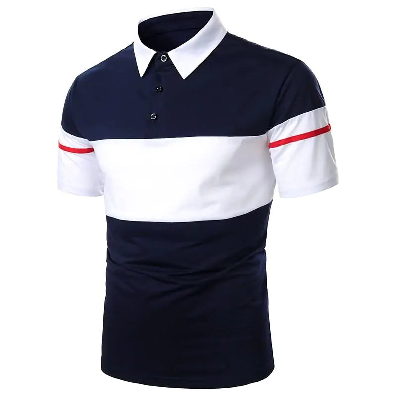 Men’s Contrast Color Short Sleeve Polo Shirt