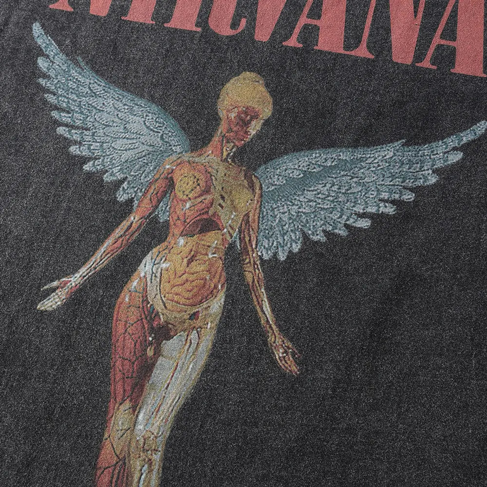 Nirvana  Vintage Angel Print Grunge Oversized Tshirts Unisex