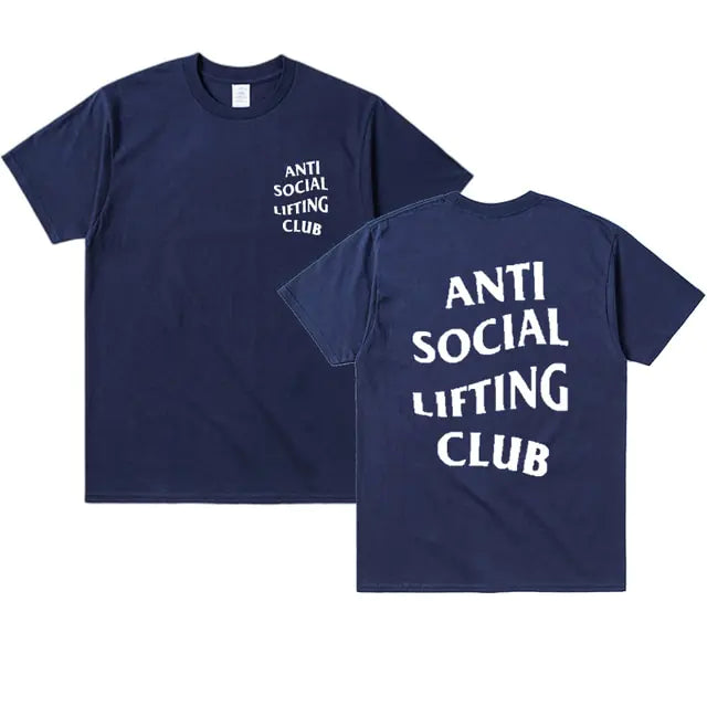 Anti-Social Lifting Club T Shirt Exercise Fitness Letters