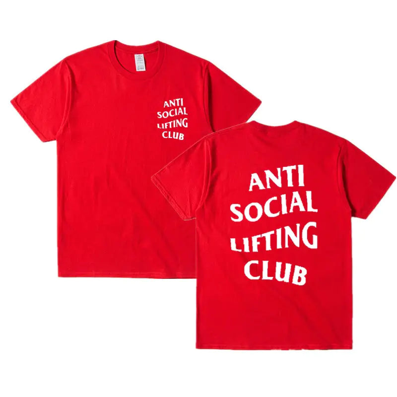 Anti-Social Lifting Club T Shirt Exercise Fitness Letters