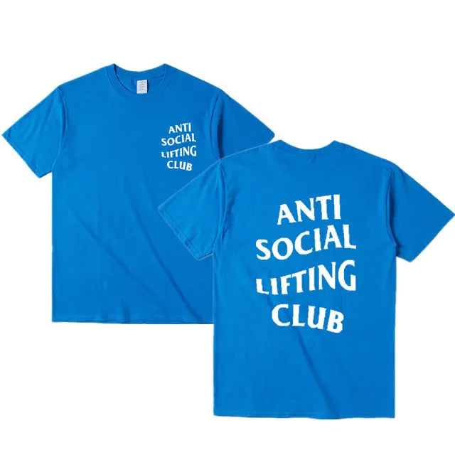 Anti-Social Lifting Club T Shirt Exercise Fitness Letters