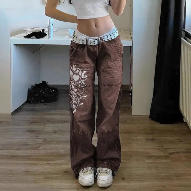 Jeans Pocket Streetwear Retro Trousers