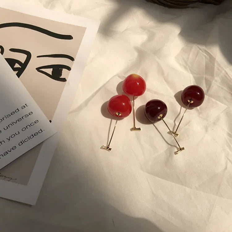 MENGJIQIAO 2019 New Cherry Shaped Drop Earrings For Women Sweet Girls Cute Brincos Pendientes